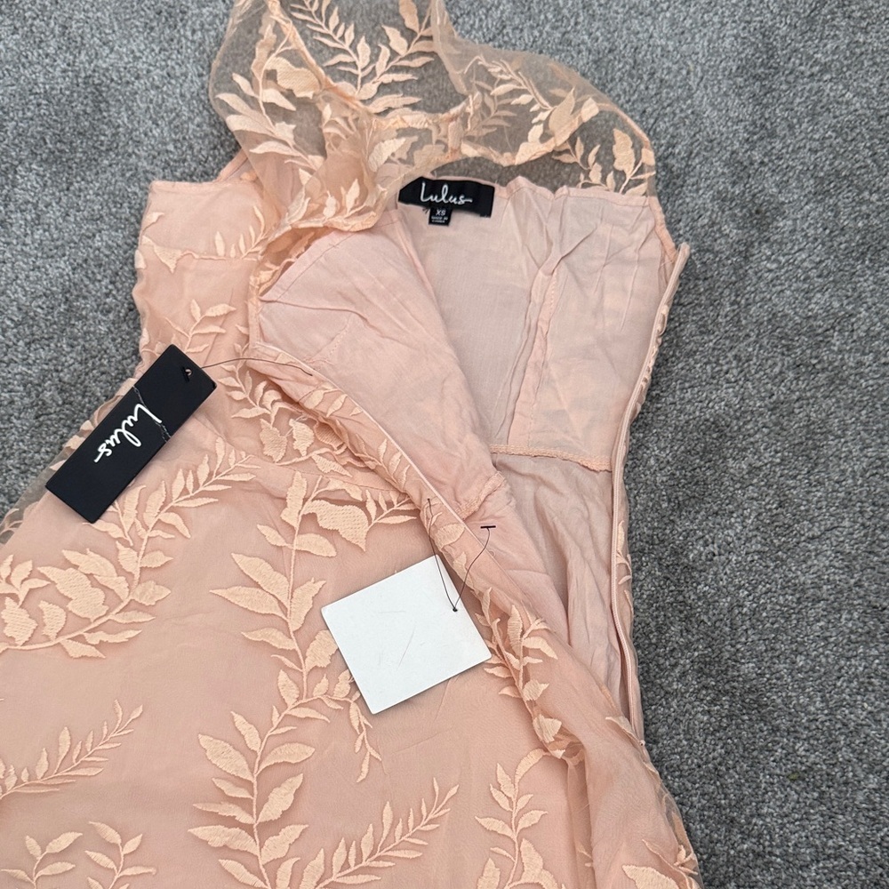 Lulu's Blush Lace Mini Dress - Picture 3 of 4